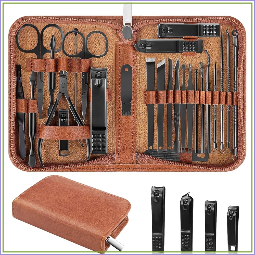 26Pcs Manicure Nail Clipper Se - Mens Grooming Kit Case 评论和价格