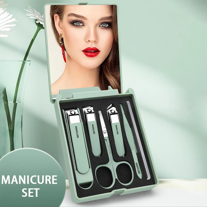 6pcs Nail Care Kit - Compact T - Mens Grooming Kit Case 评论和价格