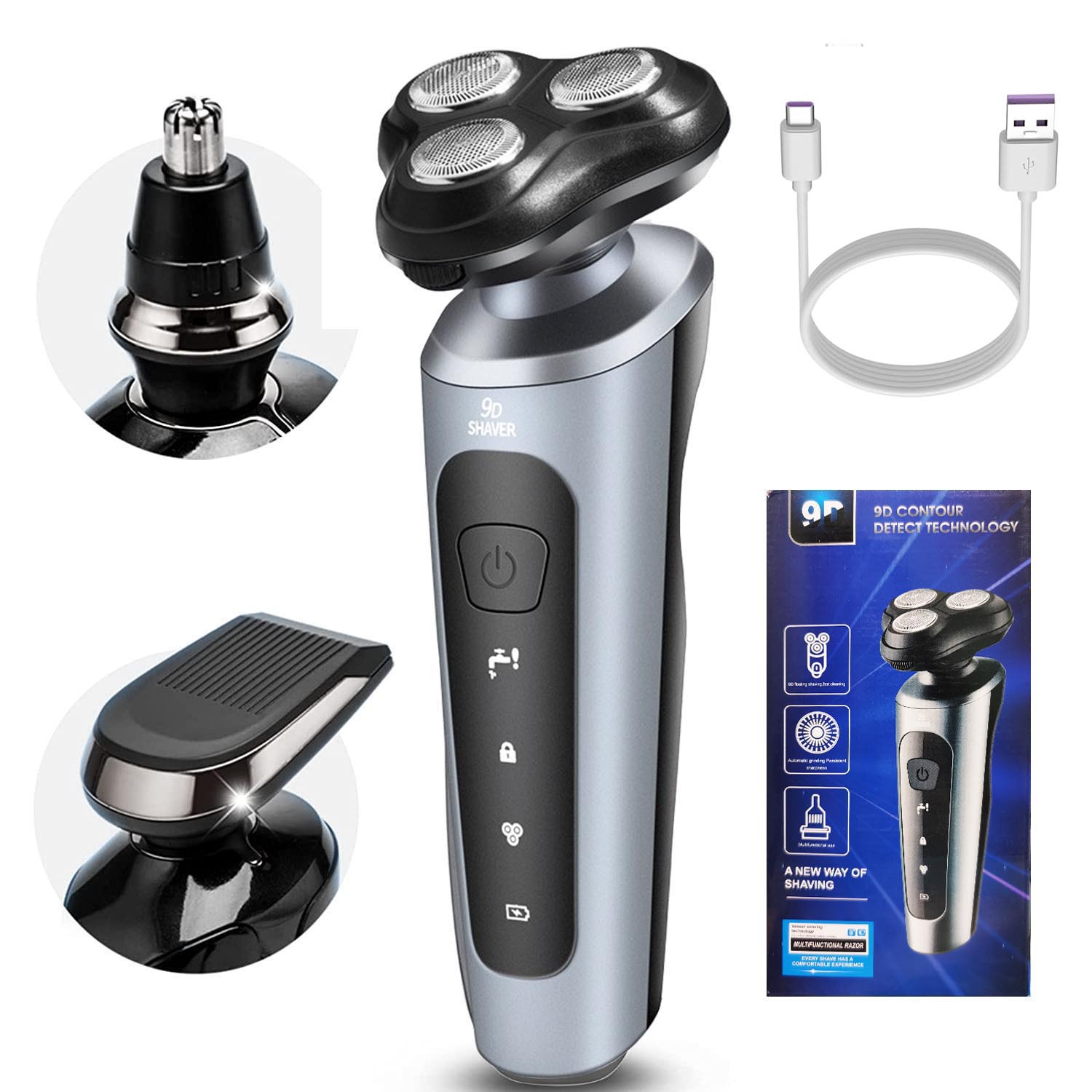New Man Electric Razor USB Rec - Men Grooming Full Body 评论和价格