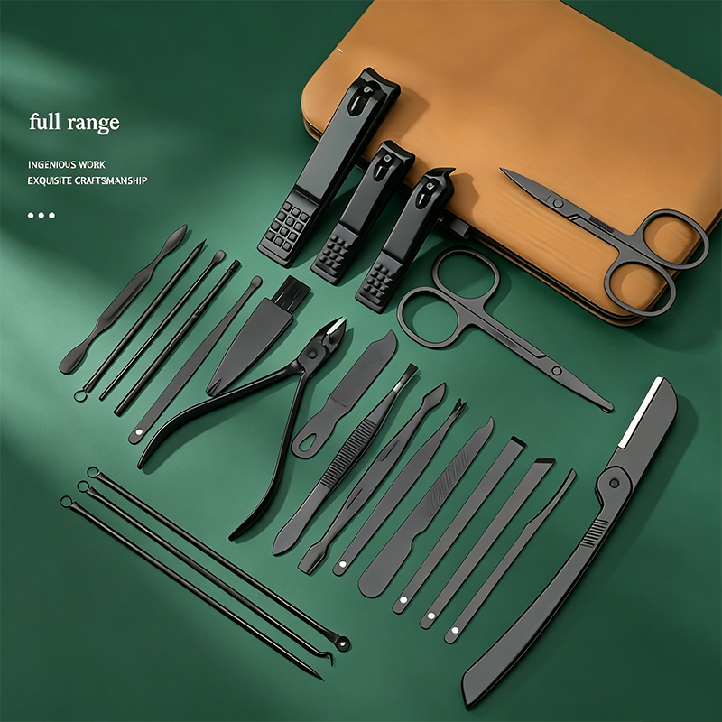 24Pcs Manicure Pedicure Set, B - Mens Grooming Kit Case 评论和价格