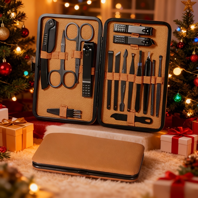 24Pcs Manicure Pedicure Set, B - Mens Grooming Kit Case 评论和价格