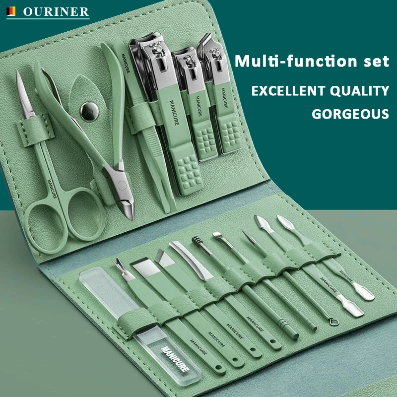 16 in 1 Professional Manicure  - Mens Grooming Kit Case 评论和价格