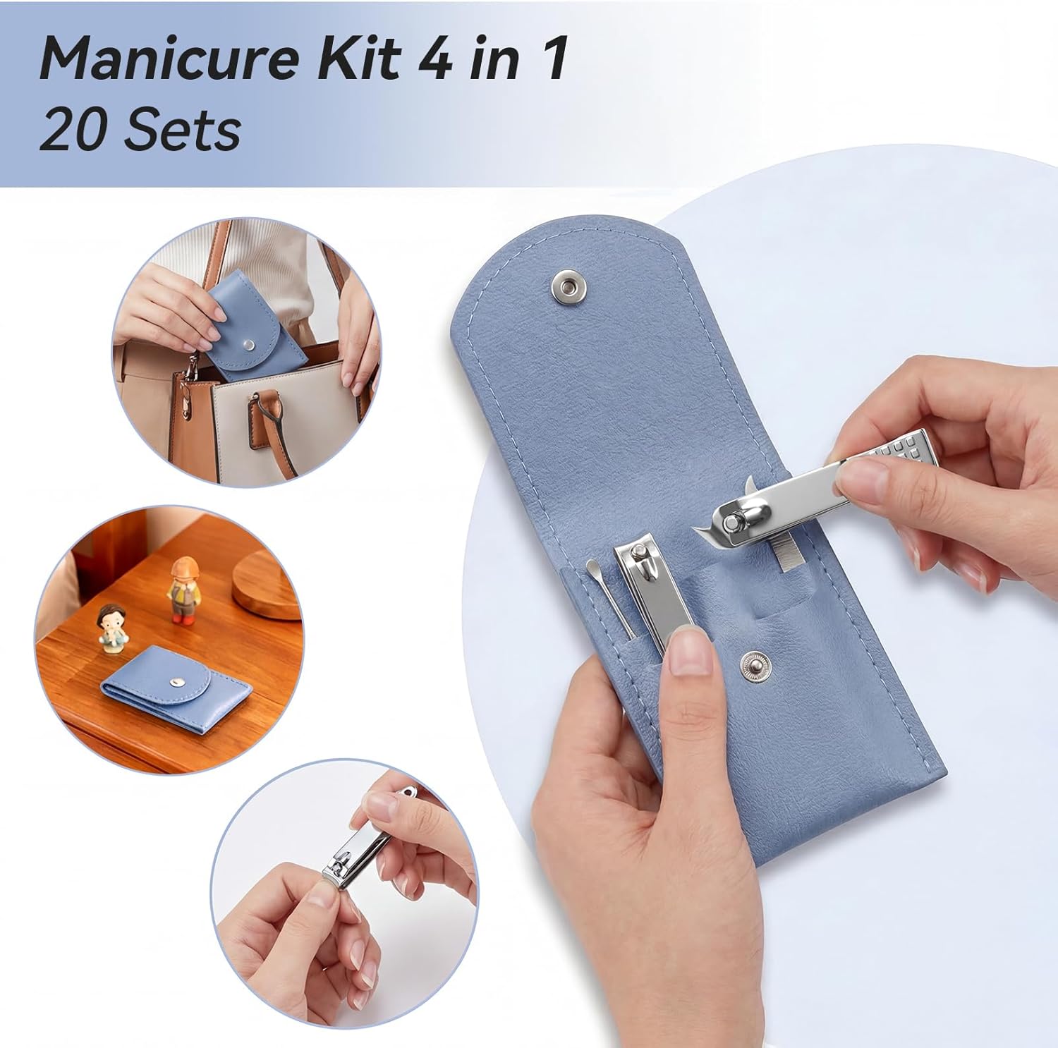 Travel Manicure Kit, 5 PCS/Set - Mens Grooming Kit Case 评论和价格